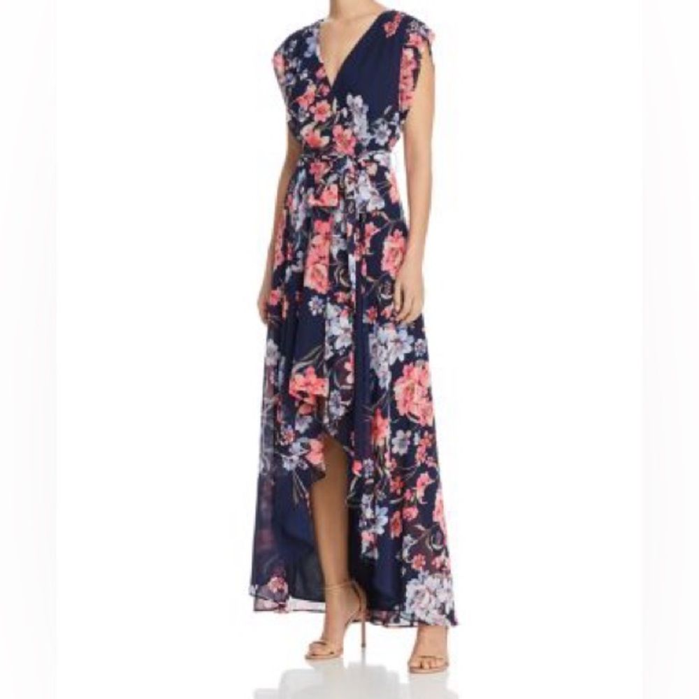 ELIZA J Obi Floral Print High/Low Dress Size 14 Petite